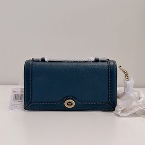 NWT Coach Riley Clutch/Wallet on Chain in denim blue